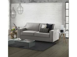 Talamo Italia Sofá fixo Daalder, sofá de 2 lugares, 100% Fabricado na Itália, Sofá da sala em tecido, com braços padrão, 180x95h90 cm, Cinza^ Sofá