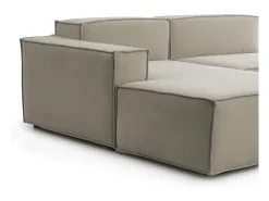Sofá*Talamo Italia Sofá fixo Daniela, Sofá modular grande de 2 lugares com península esquerda, 100% Fabricado na Itália, Sofá de tecido moderno, 240x170h70 cm, Taupe Cinzento