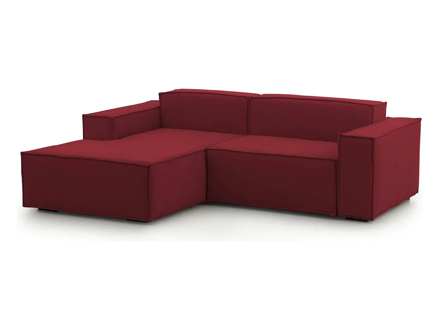 Online Talamo Italia Sofá fixo Dcagnan, Sofá modular grande de 2 lugares com península esquerda, 100% Fabricado na Itália, Sofá de tecido moderno, 240x170h70 cm, Vermelho