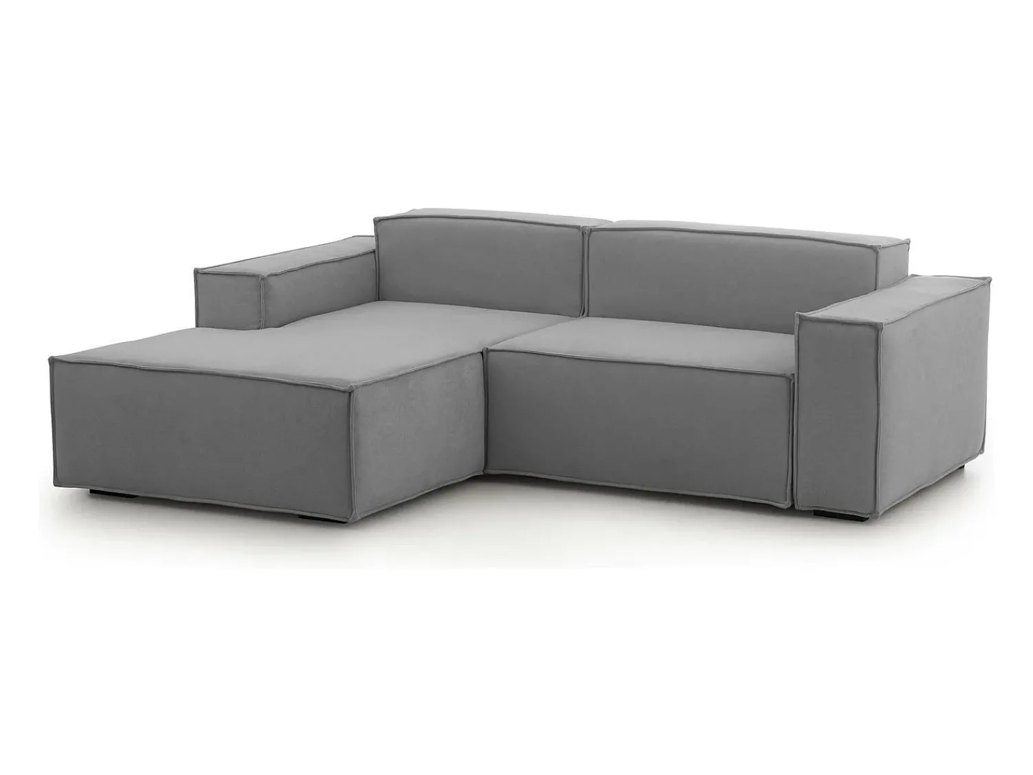 Talamo Italia Sofá fixo Dcagnan, Sofá modular grande de 2 lugares com península esquerda, 100% Fabricado na Itália, Sofá de tecido moderno, 240x170h70 cm, Cinza^ Sofá