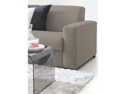 Discount Talamo Italia Sofá fixo Dciucc, sofá de 3 lugares, 100% Fabricado na Itália, Sofá da sala em tecido acolchoado, com braços padrão, 220x95h90 cm, Taupe Cinzento