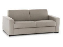 Discount Talamo Italia Sofá fixo Dciucc, sofá de 3 lugares, 100% Fabricado na Itália, Sofá da sala em tecido acolchoado, com braços padrão, 220x95h90 cm, Taupe Cinzento