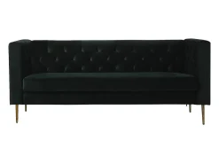 Sofá*Habitat et jardin Sofá fixo de veludo "Bruce" - 196 x 76 x 82 cm - 3 lugares - Verde escuro Verde pinho