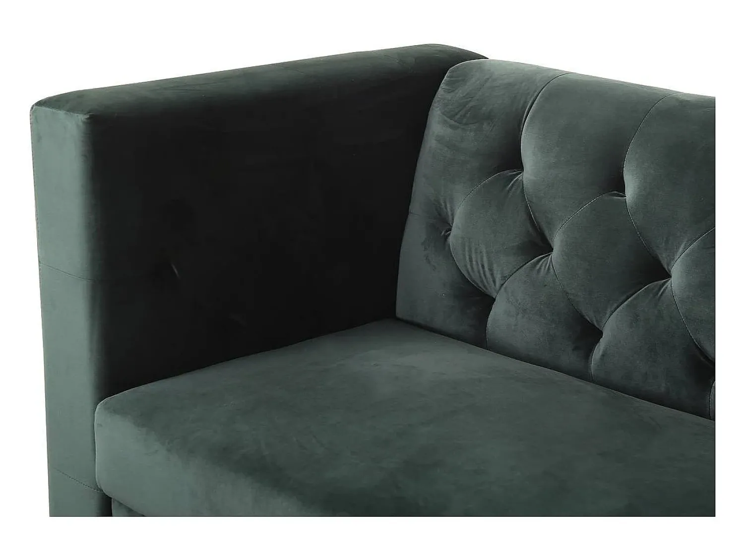 Sofá*Habitat et jardin Sofá fixo de veludo "Bruce" - 196 x 76 x 82 cm - 3 lugares - Verde escuro Verde pinho
