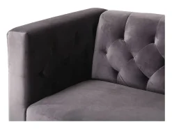 Sofá*Habitat et jardin Sofá fixo de veludo "Bruce" - 196 x 76 x 82 cm - 3 lugares - Cinza Cinzento