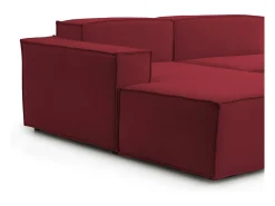 Sofá*Talamo Italia Sofá fixo Dflori, sofá modular de 3 lugares com península esquerda, 100% Fabricado na Itália, Sofá de tecido moderno, 300x170h70 cm, Vermelho