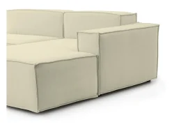 Sofá*Talamo Italia Sofá fixo Dgatta, Sofá modular grande de 2 lugares com península direita, 100% Fabricado na Itália, Sofá de tecido moderno, 240x170h70 cm, Bege
