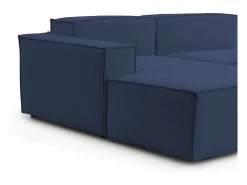 Sofá*Talamo Italia Sofá fixo Dkivil, sofá modular de 2 lugares com península esquerda, 100% Fabricado na Itália, Sofá de tecido moderno, 220x170h70 cm, Azul