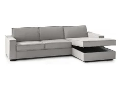 Best Talamo Italia Sofá fixo Dkiyin, Sofá de canto, 100% Fabricado na Itália, Sofá da sala com península de contêiner direita, com braços padrão, 280x95h90 cm, Cinza Cinzento