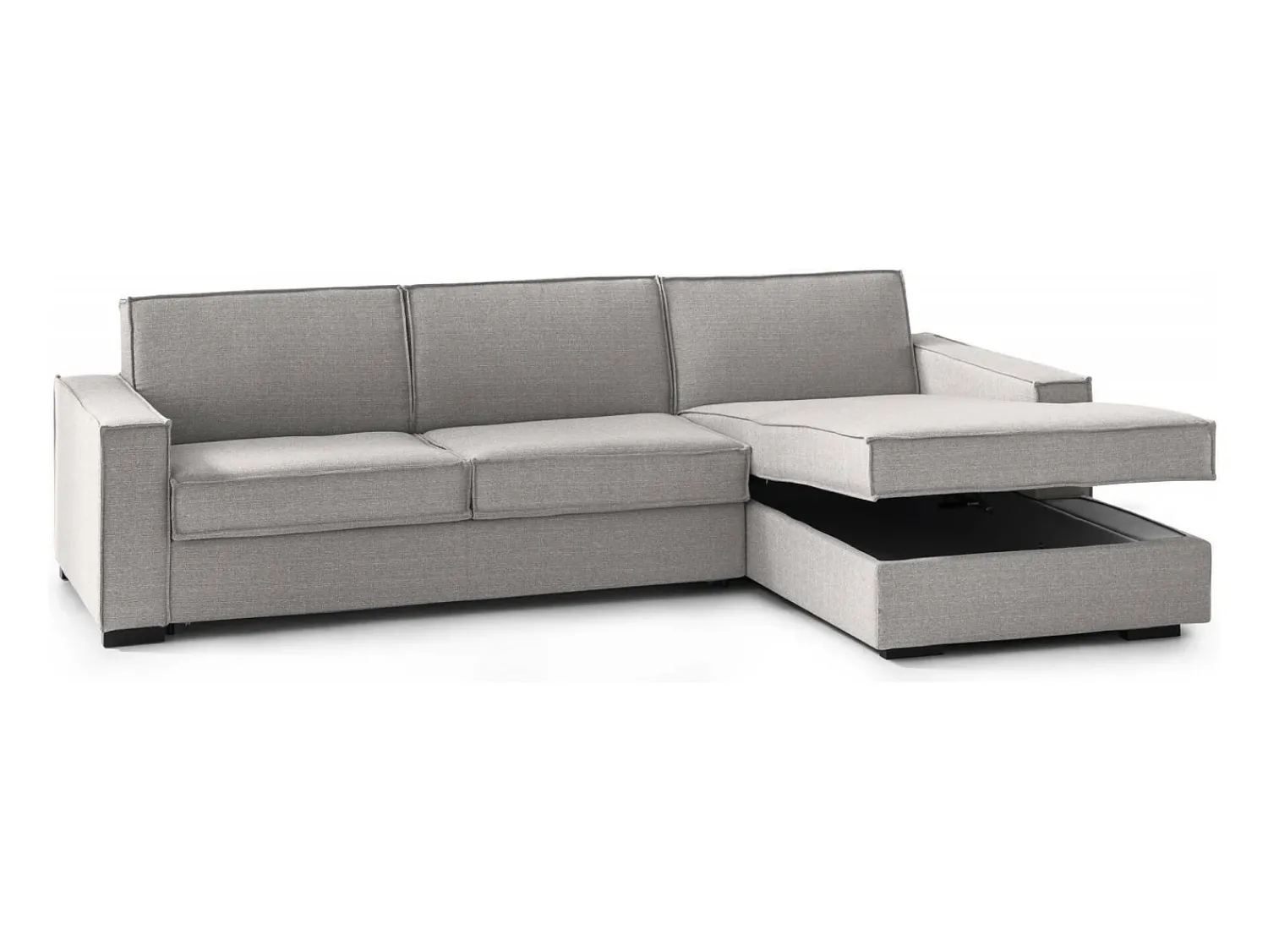 Best Talamo Italia Sofá fixo Dkiyin, Sofá de canto, 100% Fabricado na Itália, Sofá da sala com península de contêiner direita, com braços padrão, 280x95h90 cm, Cinza Cinzento