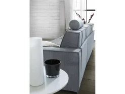 Best Talamo Italia Sofá fixo Dkiyin, Sofá de canto, 100% Fabricado na Itália, Sofá da sala com península de contêiner direita, com braços padrão, 280x95h90 cm, Cinza Cinzento