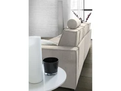 Talamo Italia Sofá fixo Dkiyin, Sofá de canto, 100% Fabricado na Itália, Sofá da sala com, Península de contêiner direita, com braços padrão, Cm 280x95h90, Taupe^ Sofá