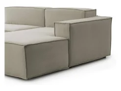 Talamo Italia Sofá fixo Dlorenz, sofá modular de 2 lugares com península direita, 100% Fabricado na Itália, Sofá de tecido moderno, 220x170h70 cm, Taupe^ Sofá