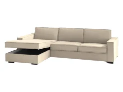 Talamo Italia Sofá fixo Dlovis, Sofá de canto, 100% Fabricado na Itália, Sofá da sala com, Península esquerda, com braços finos, Cm 260x95h90,^ Sofá