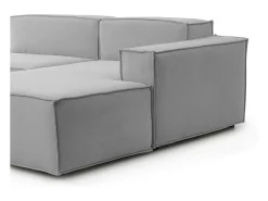 Discount Talamo Italia Sofá fixo Dmaiol, sofá modular de 4 lugares com península direita, 100% Fabricado na Itália, Sofá de tecido moderno, 340x170h70 cm, Cinza Cinzento