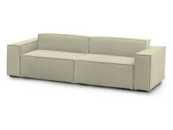Sofá|Talamo Italia Sofá fixo Dmelucc, sofá modular linear de 3 lugares, 100% Fabricado na Itália, Sofá moderno para sala em tecido, 260x95h70 cm, Bege