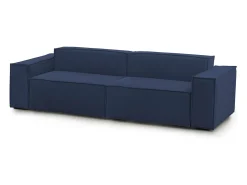 Sofá|Talamo Italia Sofá fixo Dmelucc, sofá modular linear de 3 lugares, 100% Fabricado na Itália, Sofá moderno para sala em tecido, 260x95h70 cm, Azul