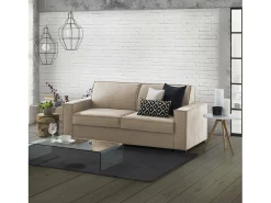 Sofá*Talamo Italia Sofá fixo Dospin, sofá de 3 lugares, 100% Fabricado na Itália, Sofá da sala em tecido, com braços padrão, 220x95h90 cm, Bege