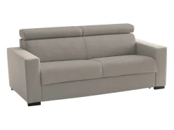 Talamo Italia Sofá fixo Dpanad, ofá de 2 lugare, 100% Fabricado na Itália, Sofá da ala, em tecido acolchoado, com apoio de cabeça ajutávei â€<â€<e braço fino, Cm 180x95h85, Taupe^ Sofá