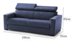 Talamo Italia Sofá fixo Dpanad, ofá de 2 lugare, 100% Fabricado na Itália, Sofá da ala, em tecido acolchoado, com apoio de cabeça ajutávei â€<â€<e braço fino, 160x95h85 cm,^ Sofá
