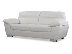 Sofá|Habitat et jardin Sofá fixo em couro colado e PVC "Dallas" - 210 X 88 X 90 cm - 3 lugares - Branco