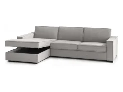 Sale Talamo Italia Sofá fixo Grazia, Sofá de canto, 100% Fabricado na Itália, Sofá da sala com, Península contêiner esquerda, com braços padrão, 280x95h90 cm, Cinza Cinzento