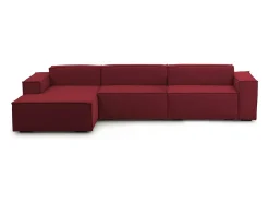 Talamo Italia Sofá fixo Licia, sofá modular de 4 lugares com península esquerda, 100% Fabricado na Itália, Sofá de tecido moderno, 340x170h70 cm,^ Sofá