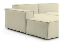 Talamo Italia Sofá fixo Licia, sofá modular de 4 lugares com península esquerda, 100% Fabricado na Itália, Sofá de tecido moderno, 340x170h70 cm, Bege