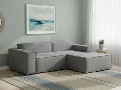 Talamo Italia Sofá fixo Lidia, Sofá modular grande de 2 lugares com península direita, 100% Fabricado na Itália, Sofá de tecido moderno, 240x170h70 cm, Cinza^ Sofá