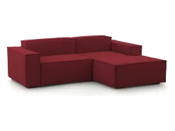 Sofá|Talamo Italia Sofá fixo Lidia, Sofá modular grande de 2 lugares com península direita, 100% Fabricado na Itália, Sofá de tecido moderno, 240x170h70 cm, Vermelho