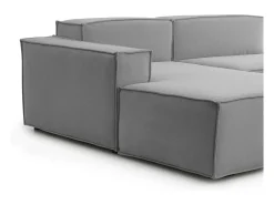 Sofá|Talamo Italia Sofá fixo Nadia, sofá modular de 2 lugares com península esquerda, 100% Fabricado na Itália, Sofá de tecido moderno, 220x170h70 cm, Cinza Cinzento