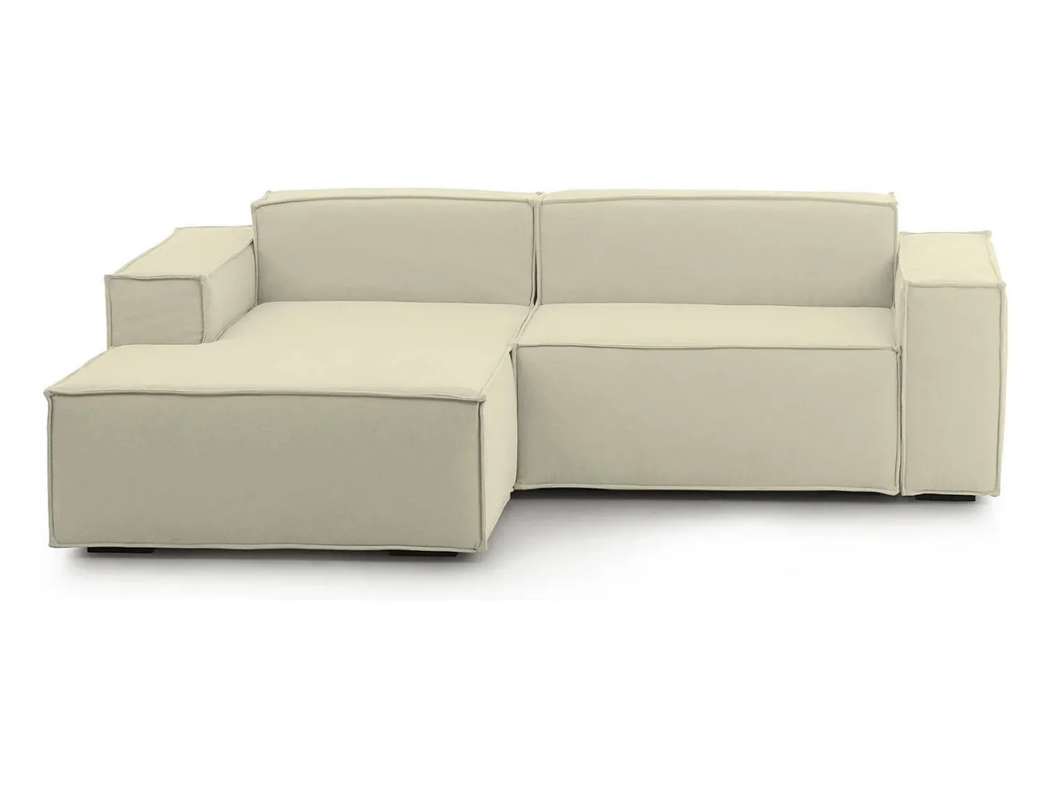 Talamo Italia Sofá fixo Nadia, sofá modular de 2 lugares com península esquerda, 100% Fabricado na Itália, Sofá de tecido moderno, 220x170h70 cm,^ Sofá