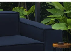 Talamo Italia Sofá fixo Paola, sofá modular linear de 2 lugares, 100% Fabricado na Itália, Sofá moderno para sala em tecido, 220x95h70 cm, Azul