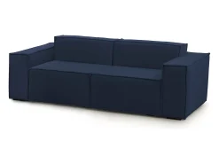 Talamo Italia Sofá fixo Paola, sofá modular linear de 2 lugares, 100% Fabricado na Itália, Sofá moderno para sala em tecido, 220x95h70 cm, Azul