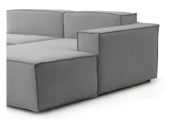 Talamo Italia Sofá fixo Patrizia, sofá modular de 2 lugares com península direita, 100% Fabricado na Itália, Sofá de tecido moderno, 220x170h70 cm, Cinza^ Sofá