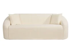 Sofá*Habitat et jardin Sofá fixo reto em tecido "Ondine" - 3 lugares - Bege Branco
