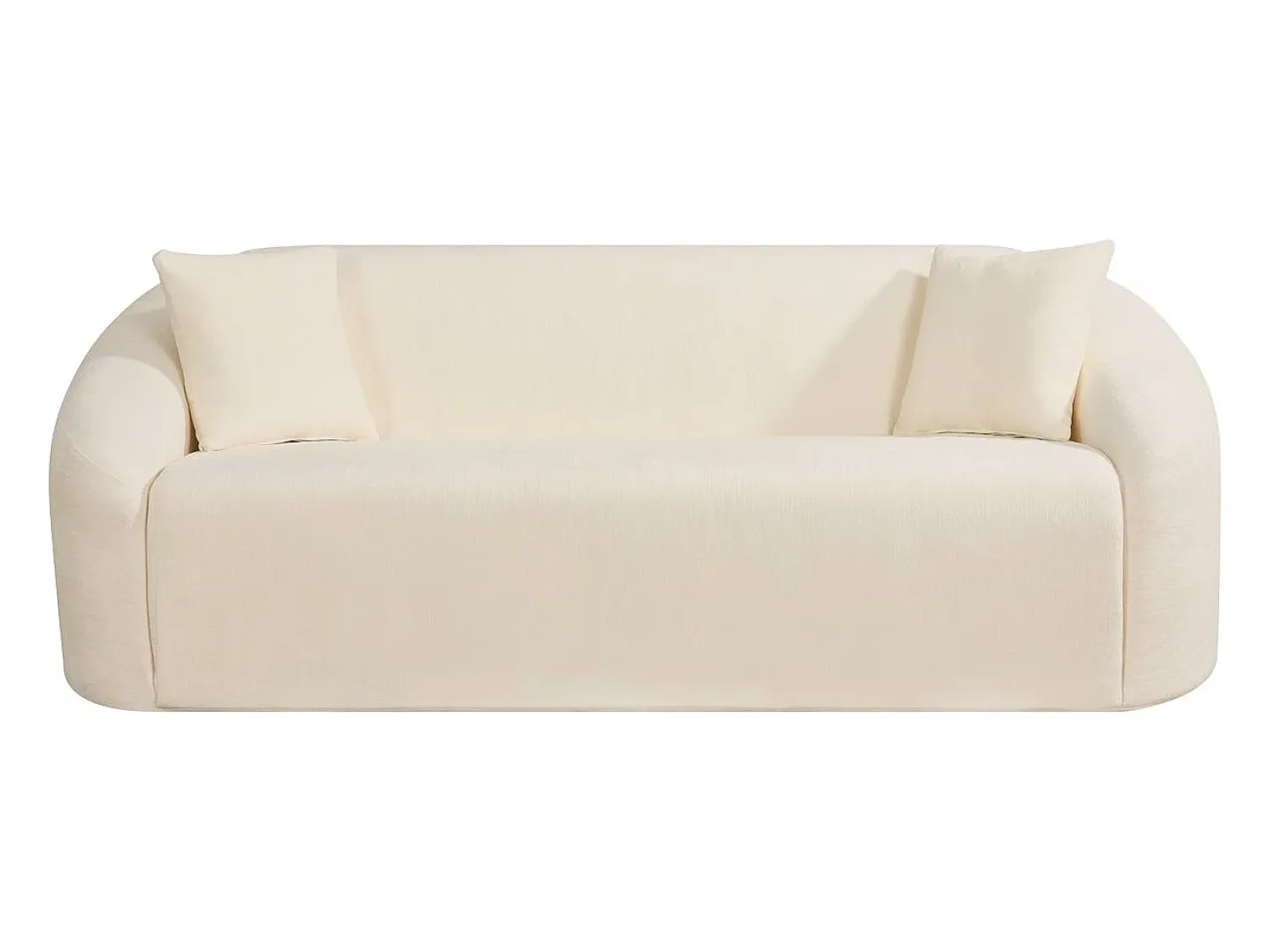 Sofá*Habitat et jardin Sofá fixo reto em tecido "Ondine" - 3 lugares - Bege Branco
