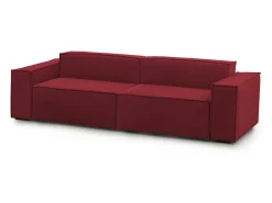 Sale Talamo Italia Sofá fixo Simona, sofá modular linear de 3 lugares, 100% Fabricado na Itália, Sofá moderno para sala em tecido, 260x95h70 cm, Vermelho
