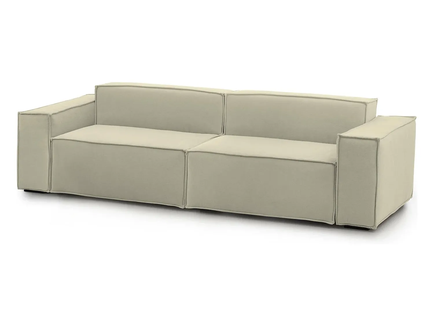Talamo Italia Sofá fixo Simona, sofá modular linear de 3 lugares, 100% Fabricado na Itália, Sofá moderno para sala em tecido, 260x95h70 cm,^ Sofá