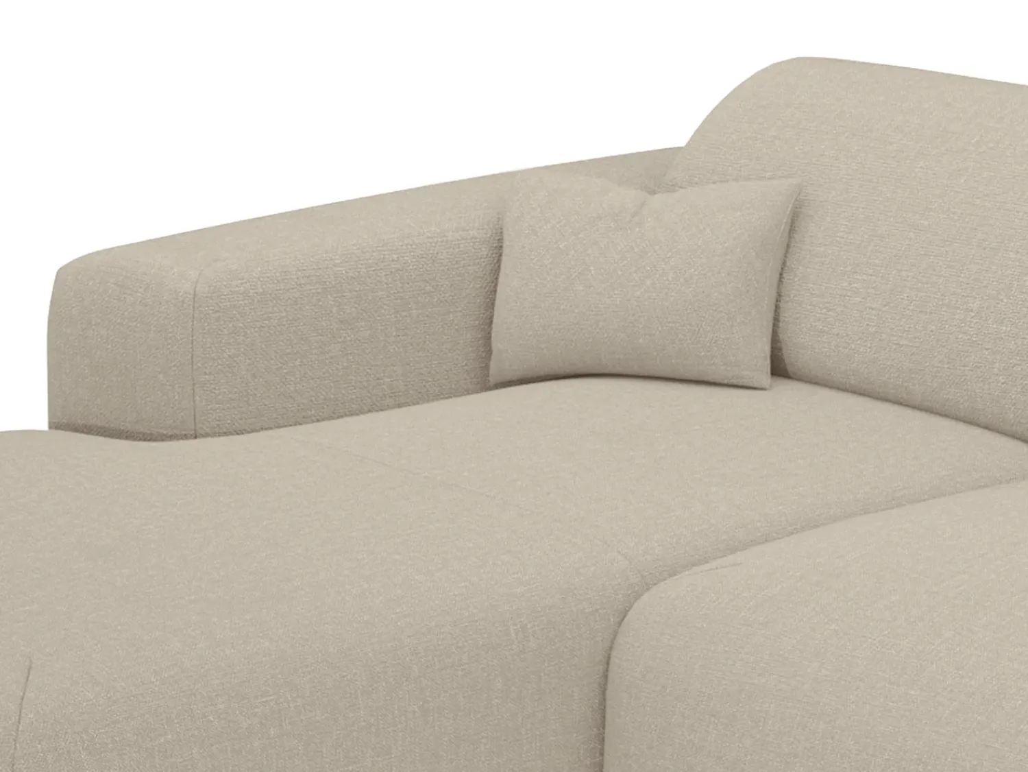 Sofá*Maison Céphy Sofá grande de canto esquerdo conversível em tecido beige matizado POGNI da Bege