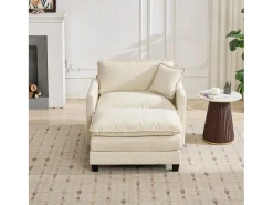 Poltrona|Hauss Spole Sofá individual Cloud em tecido chenille - Ideal para sala de estar, quarto e apartamento Bege