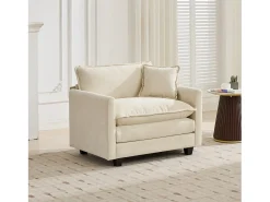 Poltrona|Hauss Spole Sofá individual Cloud em tecido chenille - Ideal para sala de estar, quarto e apartamento Bege