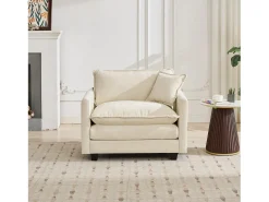 Poltrona|Hauss Spole Sofá individual Cloud em tecido chenille - Ideal para sala de estar, quarto e apartamento Bege