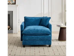 Poltrona|Hauss Spole Sofá individual Cloud em tecido chenille - Ideal para sala de estar, quarto e apartamento Azul