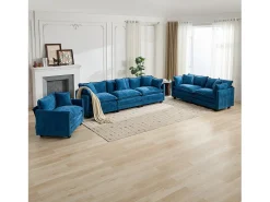 Poltrona|Hauss Spole Sofá individual Cloud em tecido chenille - Ideal para sala de estar, quarto e apartamento Azul