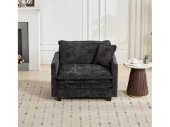 Poltrona*Hauss Spole Sofá individual Cloud em tecido chenille - Ideal para sala de estar, quarto e apartamento Preto