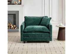 Best Hauss Spole Sofá individual Cloud em tecido chenille - Ideal para sala de estar, quarto e apartamento Verde