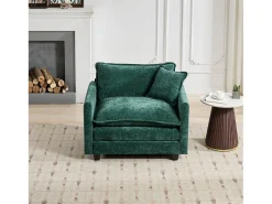 Best Hauss Spole Sofá individual Cloud em tecido chenille - Ideal para sala de estar, quarto e apartamento Verde
