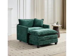 Best Hauss Spole Sofá individual Cloud em tecido chenille - Ideal para sala de estar, quarto e apartamento Verde