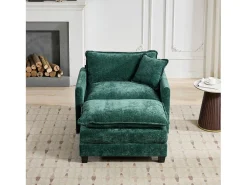 Best Hauss Spole Sofá individual Cloud em tecido chenille - Ideal para sala de estar, quarto e apartamento Verde